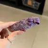 Pinza para el Cabello de Lazo Dulce de Felpa Estilo Coreano, Pasador de Lazo Morado, Accesorio para el Cabello