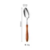 Mango de madera con forma de calabaza, juego de cubiertos de acero inoxidable 304, que incluye cuchillo para bistec, tenedor, cuchara y cuchara de postre, adecuado para comidas de estilo occidental