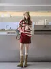 Suéter de Manga Larga Rayado Artístico Cuello Redondo Retro de Gama Alta Diseño de Nicho Color de Contraste Estilo Holgado Perezoso Suéter para Mujer