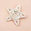 Estrella de Cinco Puntas Tejida de Ratán Blanco Estilo Bosque de Guardería Material de Creación Ambiental Pastoral Adorno Colgante Hecho a Mano DIY Colgante Decoración Producto Terminado