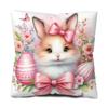 Funda de almohada de Pascua con conejito transfronterizo Jit Temu Funda de almohada impresa por un lado con huevo de Pascua Venta al por mayor Linda