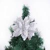 Decorações de Natal 14CM Glitter Hollow Flores de Natal Decorações de Natal Glitter Duplo Simulação de Flores de Natal