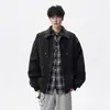 Jaqueta de Couro PU com Rebites High Street Americana para Homens, Novo Estilo Primavera, Marca Tendência, Jaqueta de Motociclista Casual Solta de Alta Qualidade para Jovens