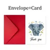 Cartão de Agradecimento Transfronteiriço 1 Peça/Conjunto, Cartão de Mensagem de Texto com Animal Africano de Desenho Animado, Dobrável com Envelope