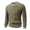 Suéter de punto trenzado retro americano para hombre, nuevo estilo otoño e invierno, tejido casual moderno para adolescentes, suéter de lana como capa base