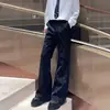 Suministrado directamente por el fabricante, pantalones negros de microcampana para hombre, nuevo estilo nicho con diseño de cielo estrellado y salpicaduras de tinta, pantalones casuales de alta gama