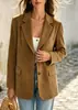 Colección de otoño nueva transfronteriza 2026: Elegante y estiloso blazer de gamuza con mangas largas y corte recto, apto tanto para el trabajo como para uso casual, moda femenina para exportación