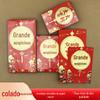 Envelopes Lai See Cantonês Estilo Hong Kong High-End Grande Médio Caixa Duas Cores Papel Macio Papel Vermelho Brilhante Hot Stamping Envelopes Vermelhos Atacado