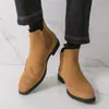 Botas de Cuero de Caña Alta Transfronterizas para Hombre Otoño e Invierno 2026 Botas Martin Botas Chelsea Talladas Ante Moda Talla Grande Botas de Cuero para Hombre