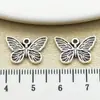 20 Colgantes de Mariposa Estéreo de Mariposa Calada de Plata Antigua de Aleación Accesorios para Pulsera Casera Llave Joyería