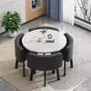 Mesa de comedor plegable que ahorra espacio para uso doméstico en apartamentos pequeños, juego de mesa y sillas para reuniones en tiendas, mesa redonda de recepción para ocio