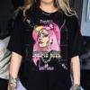 LadyGaga amor interpretação algodão puro estampado camiseta feminina verão casual moda feminina top injeção direta digital