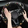 Funda de volante de lino para coche de cuatro estaciones, general, sin anillo interior, elástica, seda de hielo, tela suave, funda protectora, cubierta de mango, comercio exterior transfronterizo