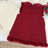 Vestido Chaleco Grueso Cálido con Forro de Terciopelo para Niñas con Cuello Grande y Adorno de Volantes, Nuevo Vestido de Princesa sin Mangas de Invierno