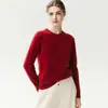 Suéter base de punto sin costuras de cachemira 100% engrosado para otoño e invierno con cuello redondo, suéter de cachemira de nuevo estilo para mujer