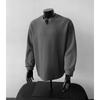 Camisetas Texturizadas com Gola V de Manga Longa para Homens e Mulheres no Outono Marca Tendência Camisas de Camada Brancas Pesadas Tops Soltos