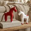 Estilo Europeo y Americano Simple Retro Creativo Estatua de Caballo de Madera Adorno de Madera Decoración para el Hogar Sala de Estar Entrada Artesanía Regalo