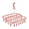 Colgador de ropa de plástico plegable multifuncional para balcón de casa, 32 clips a prueba de viento para ropa interior de niños, calcetines