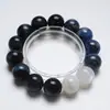 [Elfo Ouvindo o Vento] Pulseira de Cristal de Pedra da Lua Azul Natural para Mulheres, Pulseira Versátil de Olho de Tigre Azul e Cianita Atacado