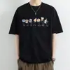 Camiseta suelta de manga corta para hombre estilo Hong Kong, bordado con parches de alta calle, diseño de moda para verano, top versátil de media manga