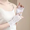 Luvas de Renda Meio Dedo para Mulheres Estilo Curto Dança de Marinheiro Sem Dedos Direção Proteção Solar Proteção UV Luvas para Cobrir Cicatrizes Sexy