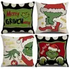 Funda de almohada navideña a cuadros estilo americano, funda de cojín cuadrado a cuadros de copo de nieve de felpa corta, funda de cojín para dormitorio