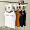 Top Regata com Alça Fina e Estampa de Letras Americanas para Mulheres Verão 2026 Peça de Sobrepor Hot Girl Com Bojo Embutido Modelagem Justa Bloco de Cores Top Interno