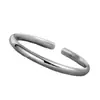 Elegante tubo abierto brillante plateado Pulsera de Concubina Imperial plateada Estilo celebridad de internet anillo liso brillante pulsera estilo de regalo para atraer tráfico