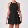 Nuevo Vestido Deportivo Otoño e Invierno, Adelgazante, Anti-Exposición, Secado Rápido, Falda de Tenis Pluma, Espalda Bonita, Traje de Yoga Unitard de Fitness