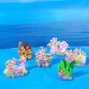 Micro-Paisagem Mediterrânea Planta Artificial Coral Água-viva Enfeites Artesanato em Resina Aquário Tanque de Peixes Decorações de Paisagismo