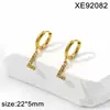 Pendiente de Letra Completa de Diamante PVD Dorado Acero de Titanio Pendientes Nicho Europeo y Americano Lujo Ligero Circonita Incrustada Ear Cuff Mujer Transfronterizo