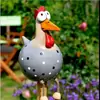 Frango de Perna Pendurada Olhudo Transfronteiriço Decoração de Resina Tema Primavera para Cerca Jardim Quintal Frango de Perna Longa Decoração Atacado
