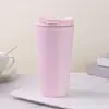 Taza aislada de acero inoxidable 304, portátil, de paredes rectas, acabado mate simple, adecuada para hombres y mujeres, estudiantes y para usar en el coche; personalizable