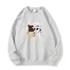 Estilo Novo Outono e Inverno Desenho Animado Estampa Fofa de Filhote de Cachorro Tops de Manga Longa para Mulheres Roupa Externa Casual Moletons de Manga Longa Soltos