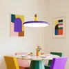 Lámpara Colgante Memphis Colorida para Restaurante Protección Ocular Nuevo Modelo 2025 Dopamina Bauhaus Lámpara Ovni Disco Redondo Mesa Redonda Luz Principal