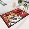 Alfombra de Piso de Impresión 3D de Barro Diatómico de Fresa y Conejo Estilo Caricatura para Puerta de Balcón, Cocina y Baño, Absorbente, Antideslizante, Alfombra para Pies de Secado Rápido