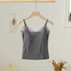 2026 Nueva Camisola de Encaje Ropa Interior para Mujer con Almohadillas de Sujetador Integradas, Se Puede Usar como Capa Exterior, Camiseta Básica Versátil de Corte Ajustado