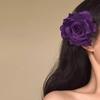 Accesorios para el Cabello Dulces, Elegantes, Exquisitos, de Alta Gama, Atmosféricos y con Estilo, Pinzas para el Cabello de Flor Morada, Pinzas de Pato, Pinzas Laterales