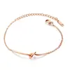 Pulseira de Aço Inoxidável Banhada a Ouro Rosa com Nó Cruzado Nova da Amazon Versátil Joia de Aniversário Presente para Mulheres
