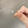 Anel de Zircônia Pequena Tecida de Luxo Feminino Ins Trendy Anel de Dedo de Dieta Ajustável de Abertura Distinta para Todos os Fósforos