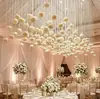 Cortina de cuentas de cadena de rosa transfronteriza, cortina de cuentas divisoria para sala de estar y comedor, techo de decoración para lugar de boda y fiesta en centro comercial