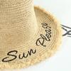 Sombrero de Paja Bordado con Letras de Playa de Celebridad de Internet para Mujer Verano Estilo Coreano Moderno Parasol Verano Combinable Protector Solar Sombrero de Pescador