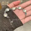 Pulsera de Calcedonia de Madagascar de Alta Gama para Mujer con Pulsera de Luna Blanca con Diamantes Completos de Lujo Joyería de Jade Suministro en Vivo