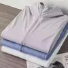 Venta al por mayor del fabricante Ropa de protección solar para mujer, Color liso Verano Seda de hielo Protección UV Ropa de protección solar, Con capucha Ropa de protección solar para exteriores, Delgada
