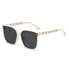 Gafas de Sol de Marca de Alta Gama para Mujeres con Rostros Grandes, Monturas Cuadradas Adelgazantes, Gafas de Sol de Estilo Urbano de Moda, Gafas de Sol Anti-UV