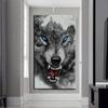 Póster de lienzo con diseño de lobo feroz, arte de pared, decoración moderna para sala de estar