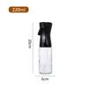 Garrafa Spray de Óleo de Vidro Transfronteiriça, Sem Gotejamento, Uso Doméstico, 200ml, Borrifador de Óleo Atomizado, Garrafa Spray de Óleo Tipo Pressão para Air Fryer