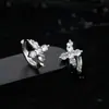 Pendientes de Cruz de Circonita Super Brillantes para Hombre, Pendientes Hip-Hop Modernos Simples y Elegantes para Mujer, Joyería de Lujo Ligero de Alta Gama a la Moda