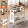 Mesa de centro móvil, carrito pequeño, mesa auxiliar de doble capa, mesa pequeña de almacenamiento para sofá de sala de estar con ruedas, mesa de té, estante de almacenamiento para dormitorio