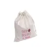 Bolsa de cordón de lona con LOGOTIPO, bolsa de regalo publicitaria, bolsa de almacenamiento para compras, algodón lino, algodón liso, bolsa de cordón